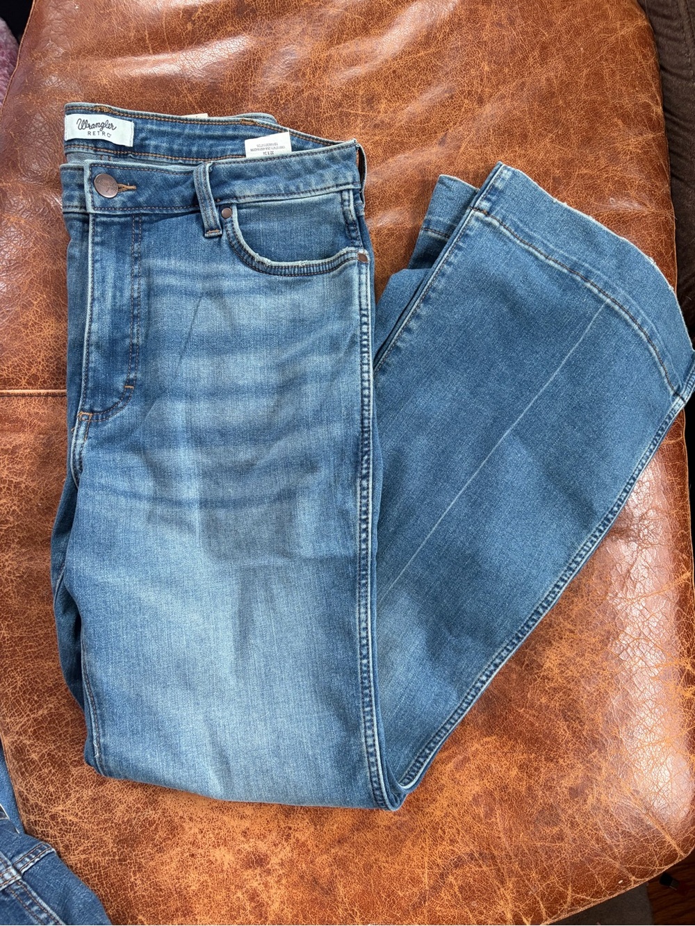 Wrangler Medium Blue Straight Leg Denim Jeans
